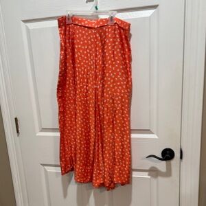 Vibrant Orange Patterned Skirt